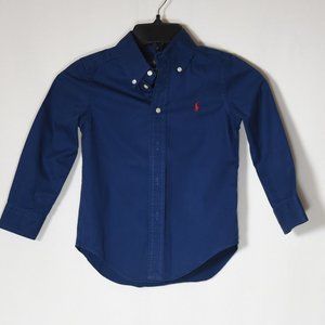 Ralph Lauren Boys Dark Blue Button-down Long Sleeve Shirt.  Size 4